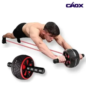 roue abdominale caox pour entraînement des abdominaux et du tronc, équipement de fitness antidérapant pour la maison, hommes et femmes, entraînement abdominal.
