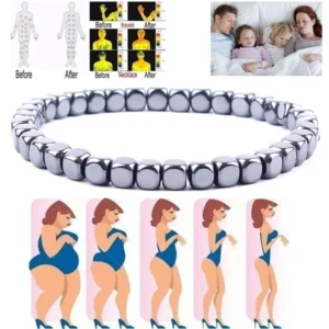 bracelet amincissant pour perte de poids, anti fatigue, bloc d'hématite de guérison, bijoux de thérapie magnétique pour hommes et femmes, nouveauté 2022